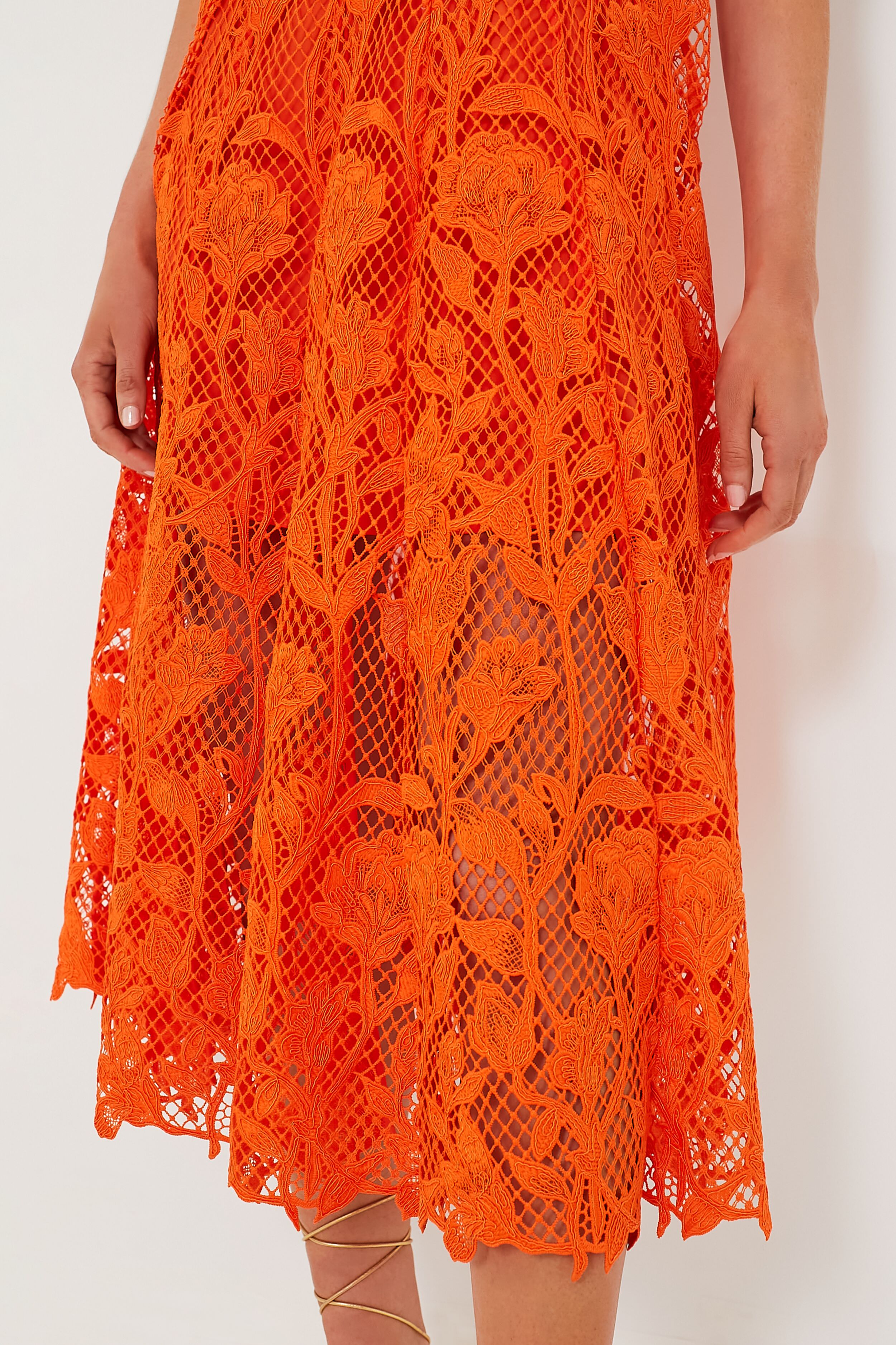 Burnt Orange Lace Dress