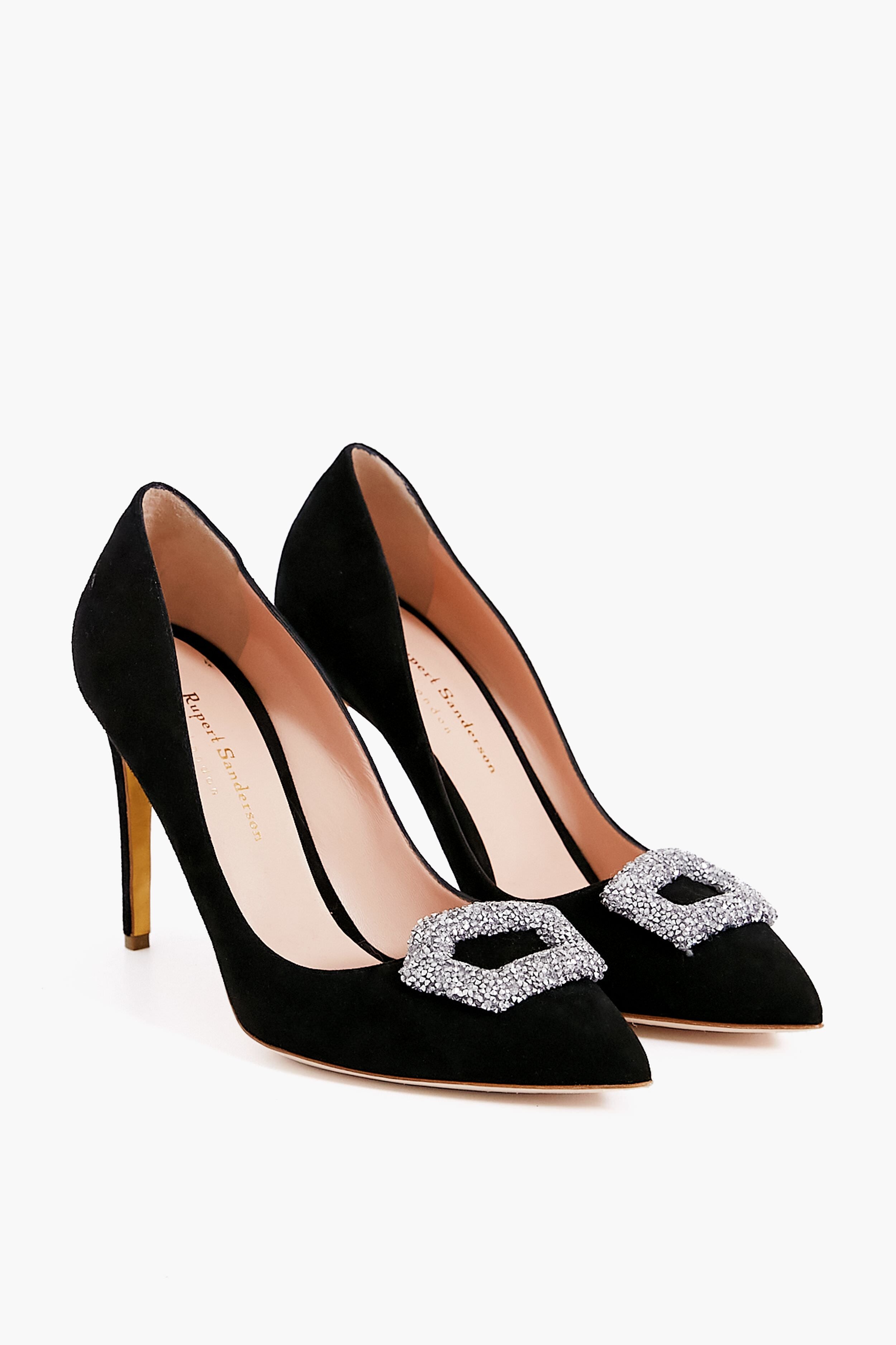 Rocia Women's Black Suede Buckle Strap Block Heels : Amazon.in: Shoes &  Handbags