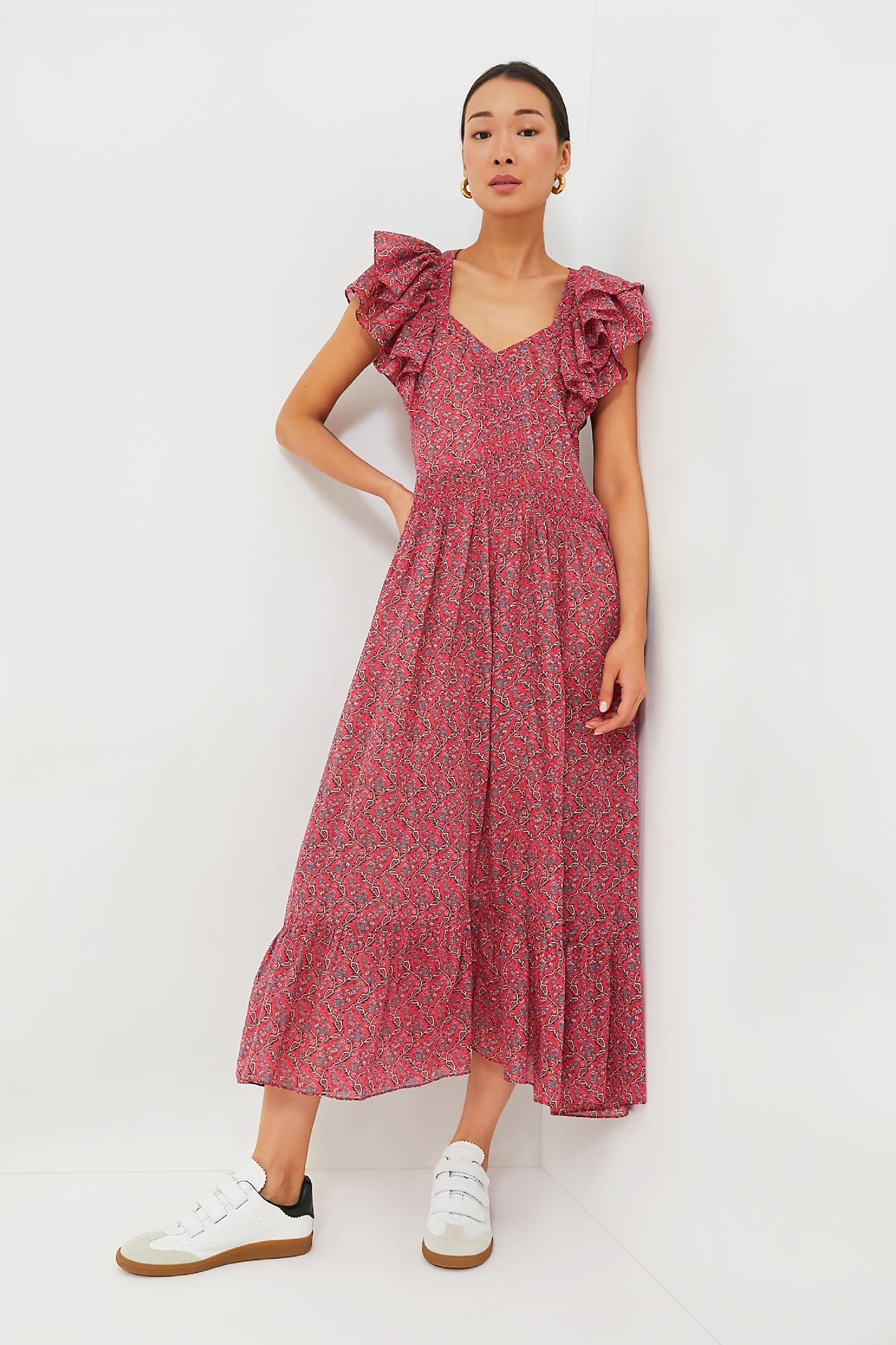 Cranberry Godralia Blossom Cotton Dress | Isabel Marant Etoile