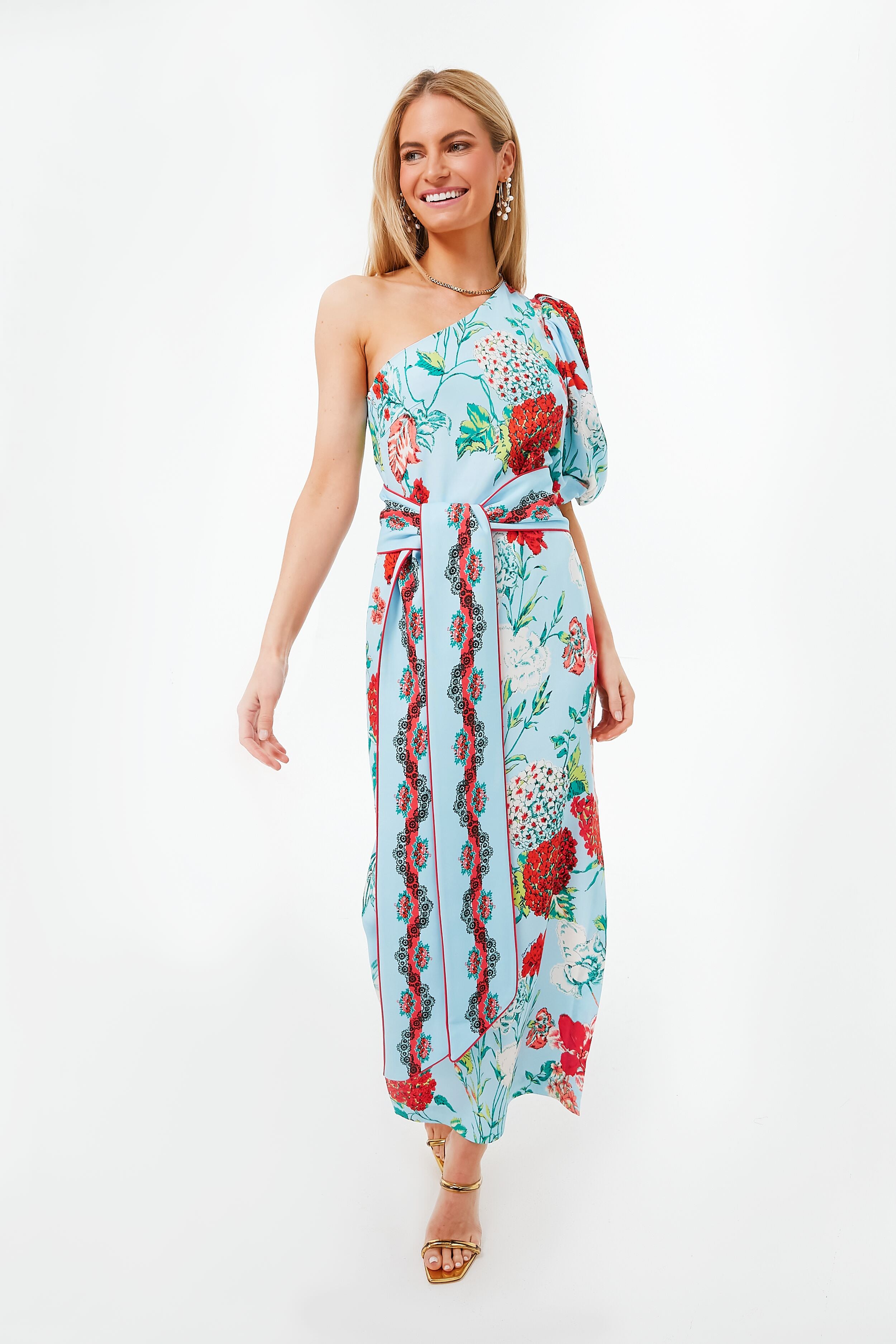 Floral Dew One Shoulder Lucia Dress | Cara Cara Floral Dew One Shoulder Lucia Dress | Cara Cara