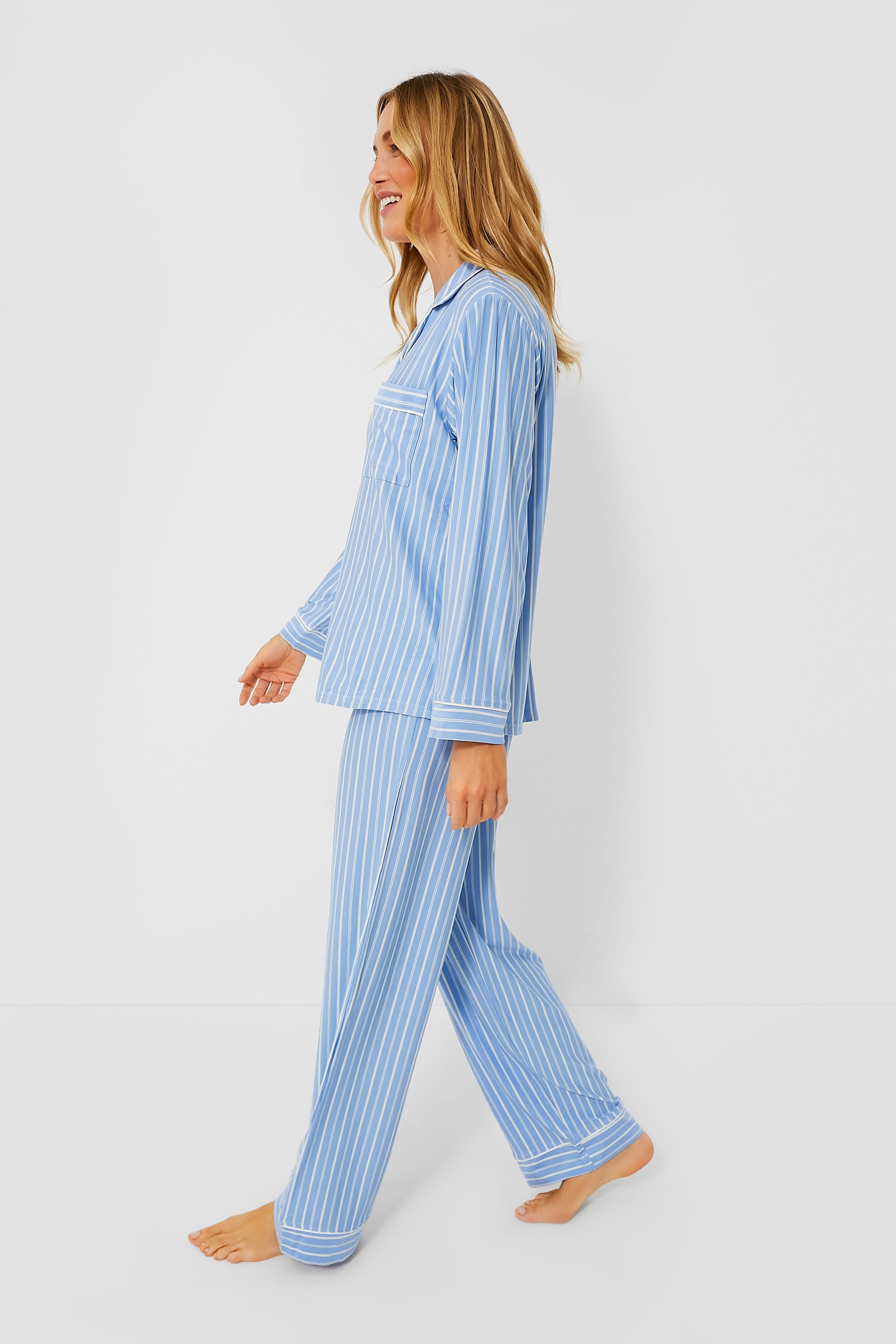 Blue Ivory Gisele Printed The Tencel Modal Long PJ Set
