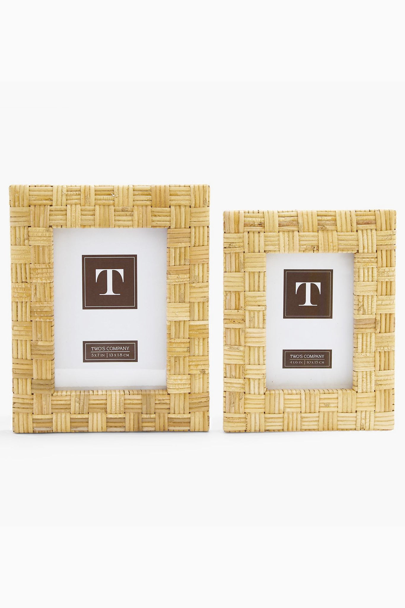 Two's Company Wicker Weave S/2 Photo Frames