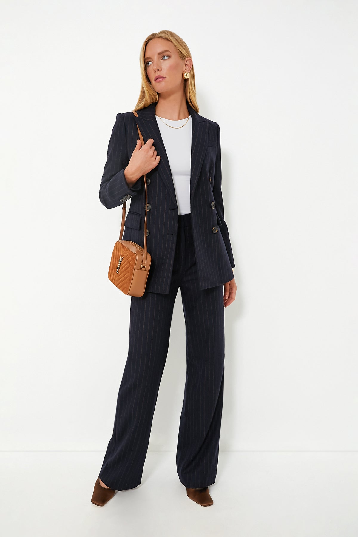 Saint Laurent Cinnamon Suede Medium Lou Satchel Bag