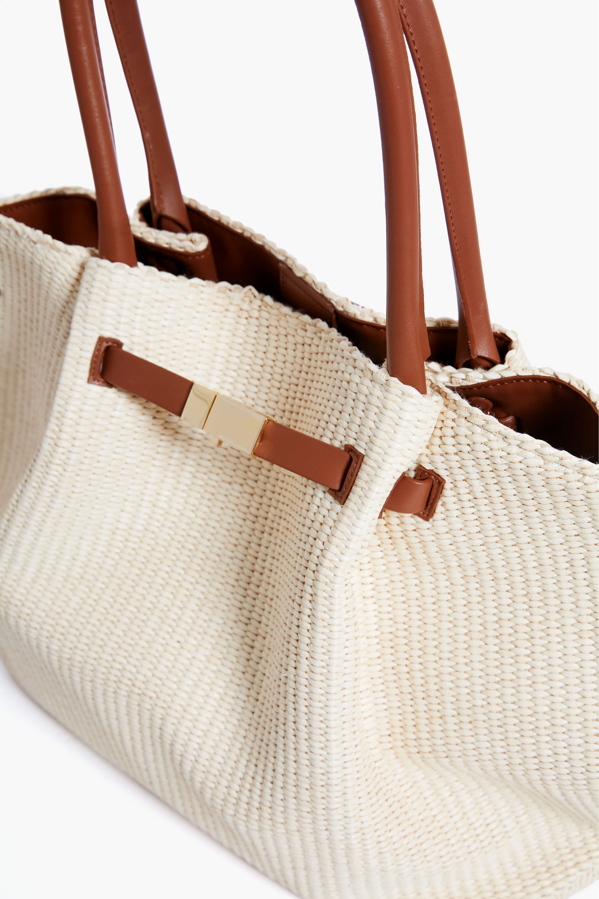 Tan Natural Raffia New York Bag