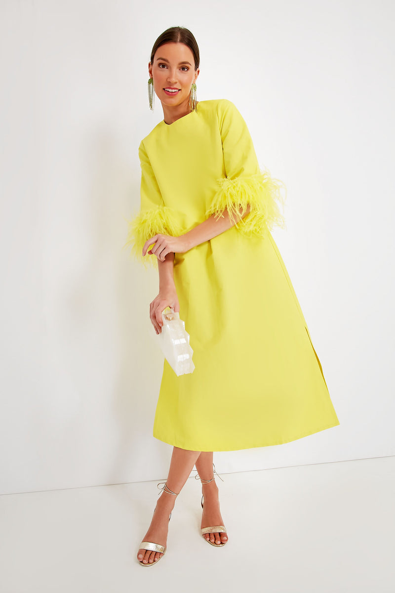 Pregnancy Clothes Fendi Yellow Dress Citron Feather Jamie Dress