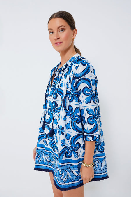 Capri Blue Majolica Tile Bondi Coverup