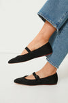 Black Moire Ginger Flats