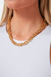 Gold Chunky Rectangle Chain Necklace