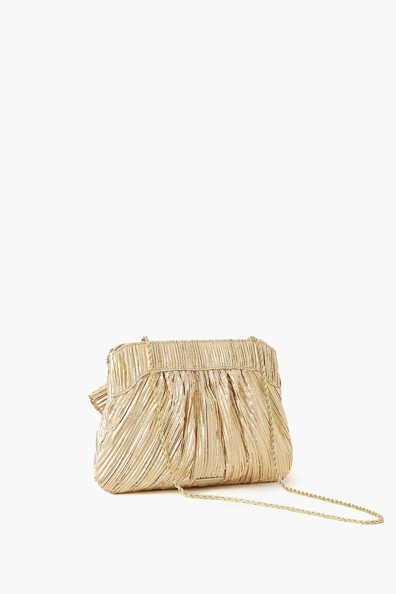 Gold Rayne Pleated Frame Clutch Loeffler Randall