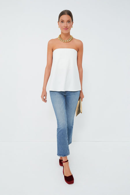 Strapless Ivory Crepe Marin Top