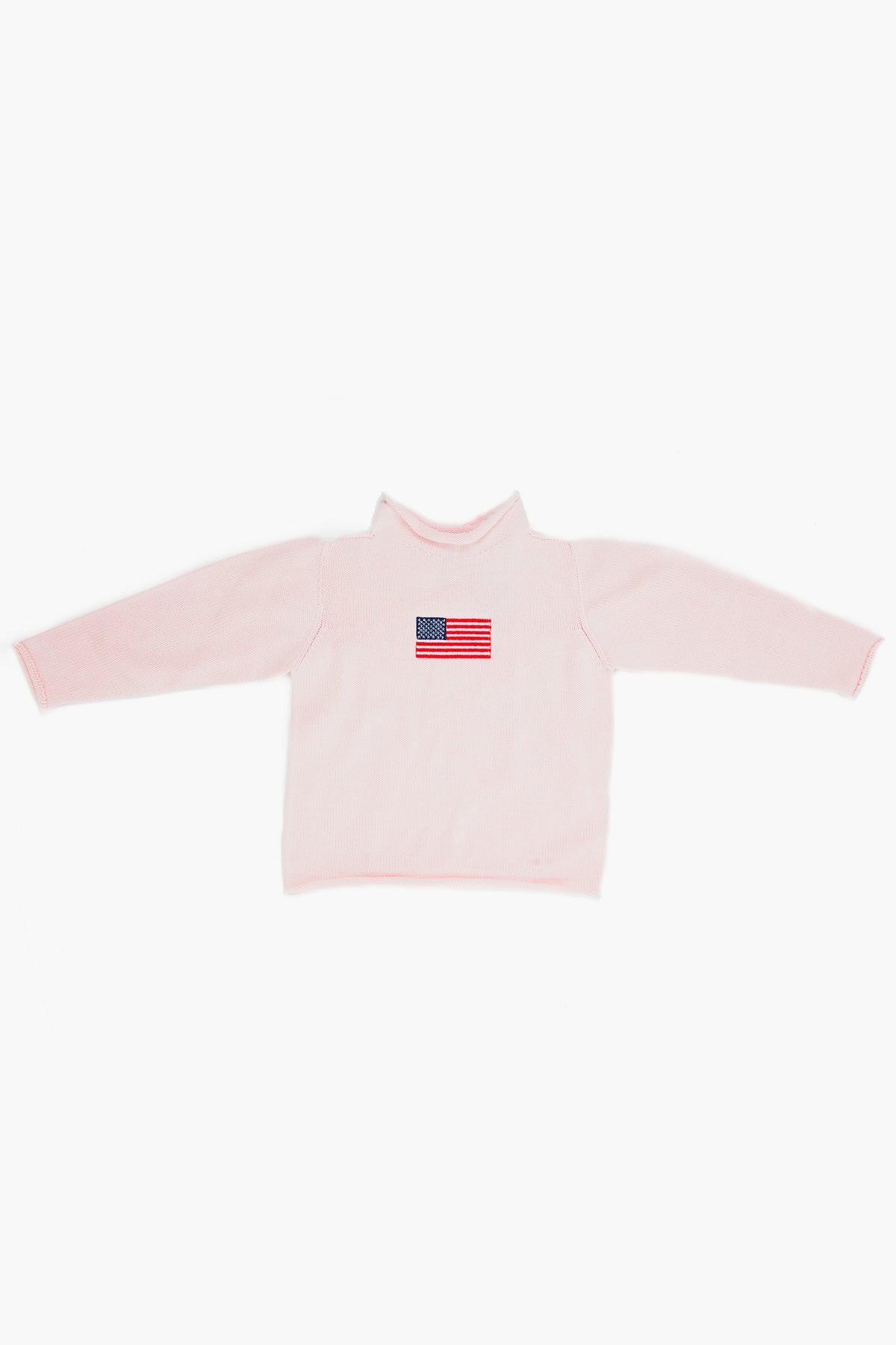 Pink American Flag Roll Neck Sweater