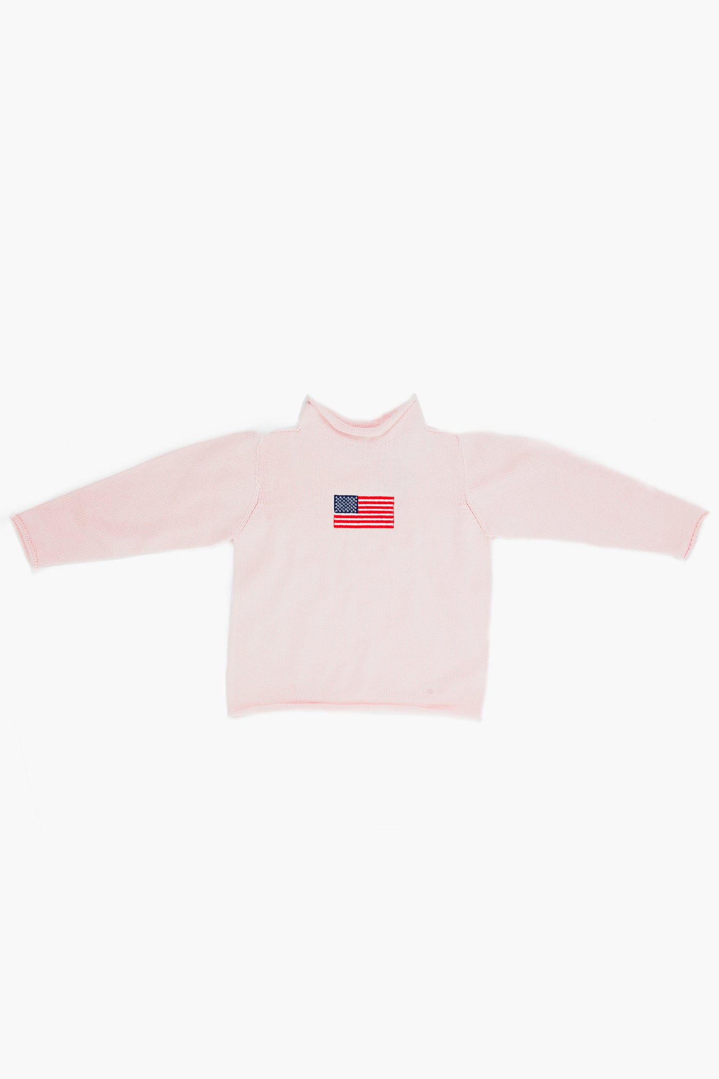 Pink American Flag Roll Neck Sweater
