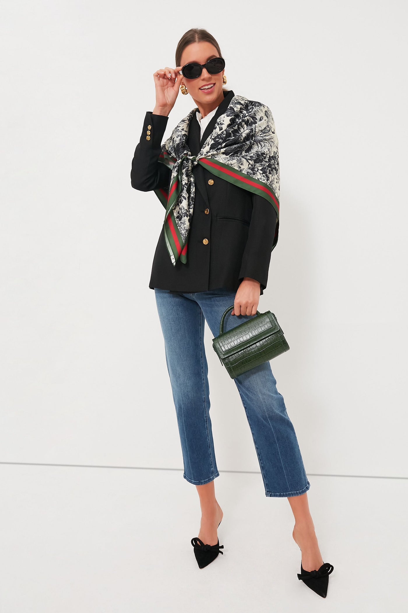 Noir Cypress Toile Scarf