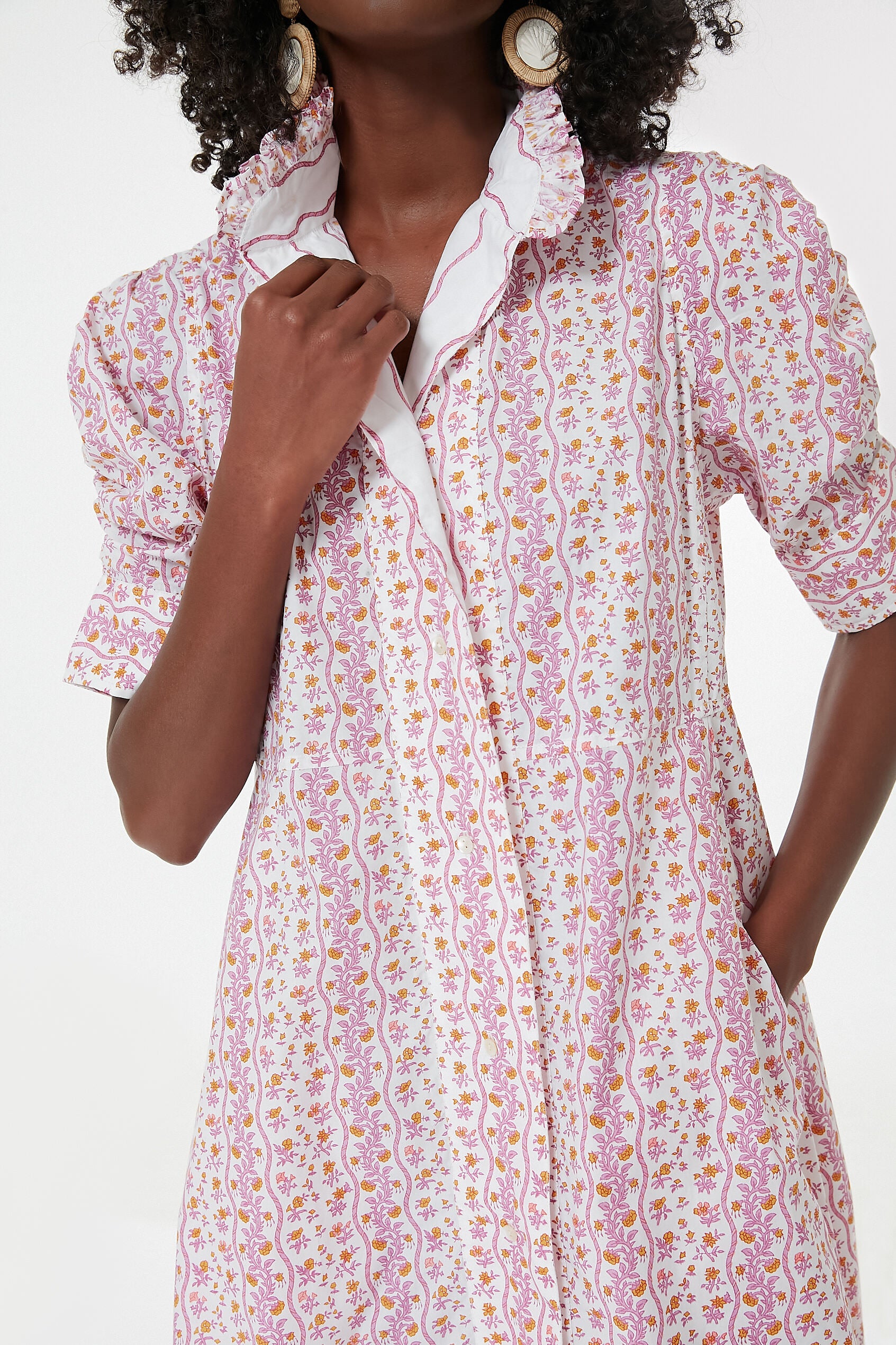 Pink Floral Venetia Midi Dress