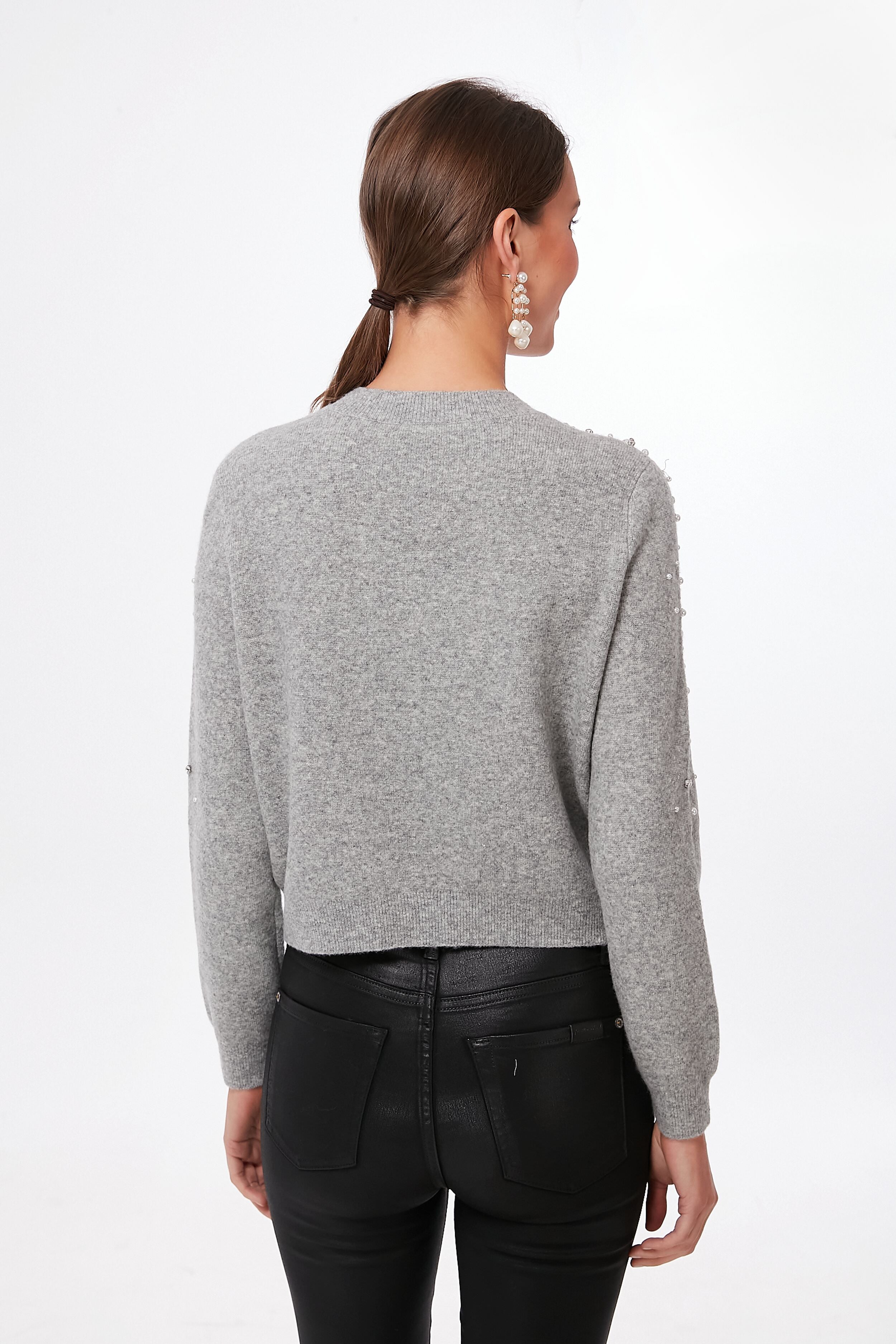 Pearl Rhinestone Embellished Sweater