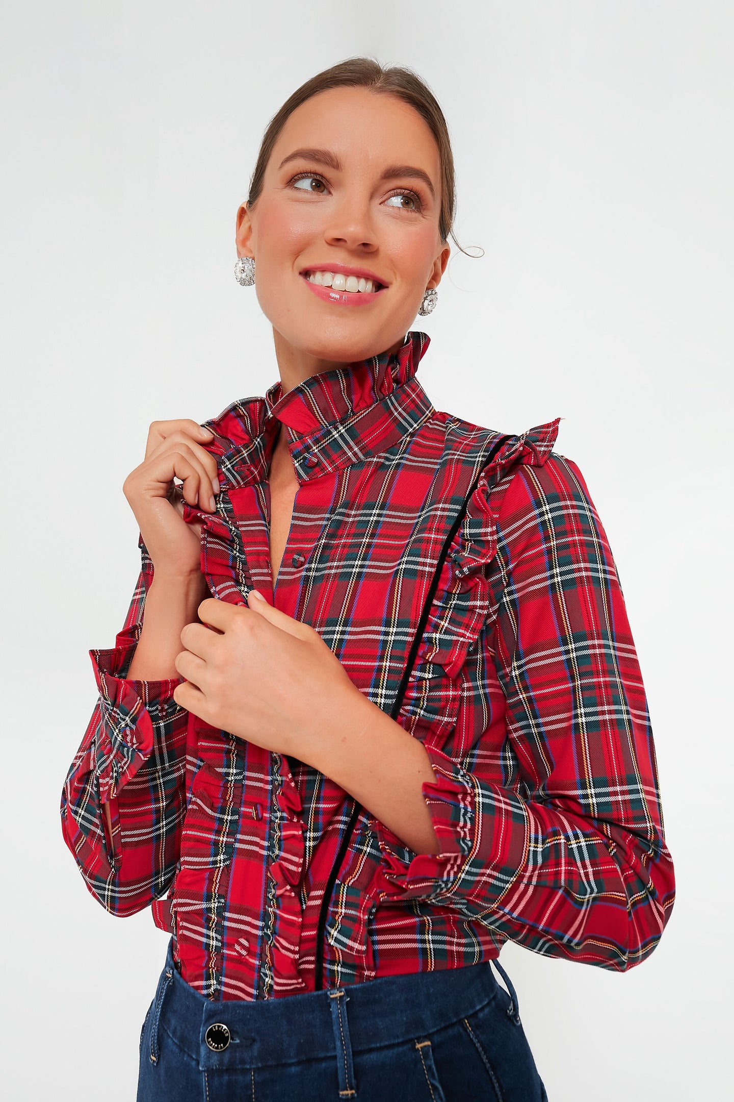 Royal Stewart Tartan Ruffle Reagan Button Down Tuckernuck
