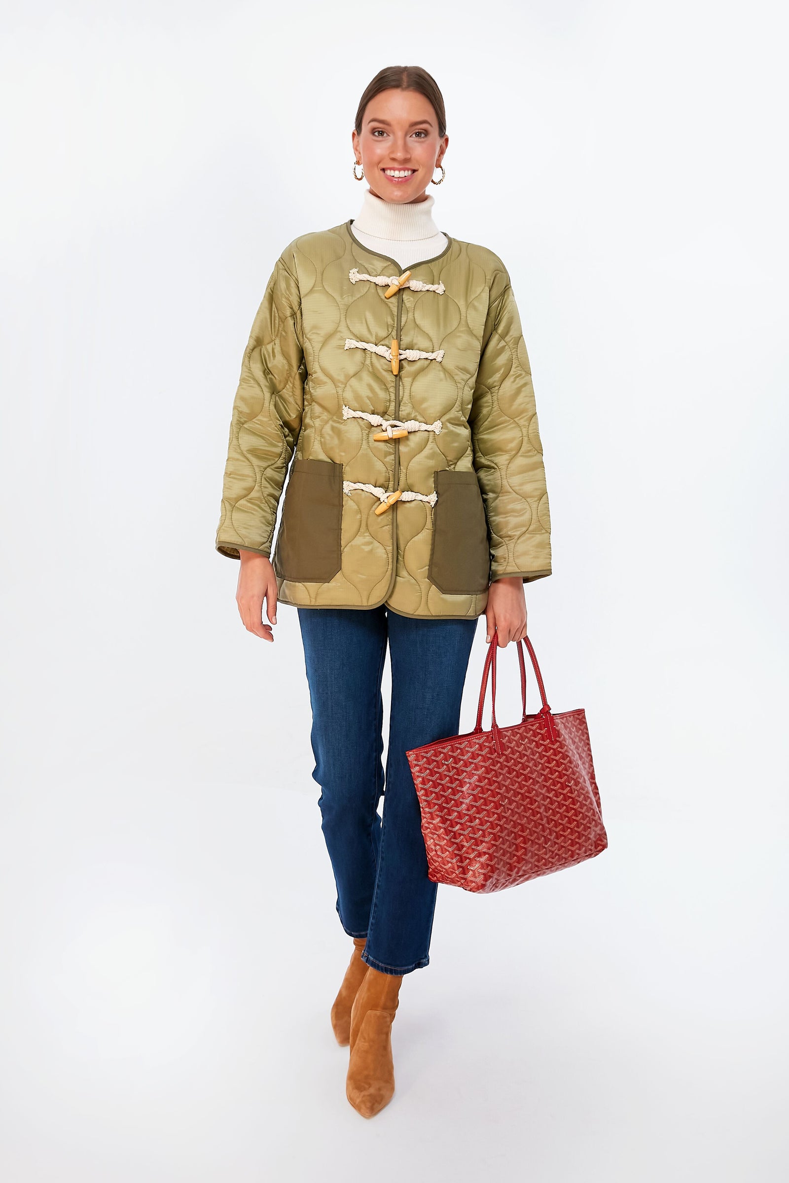 Goyard Red Saint Louis PM Tote Bag
