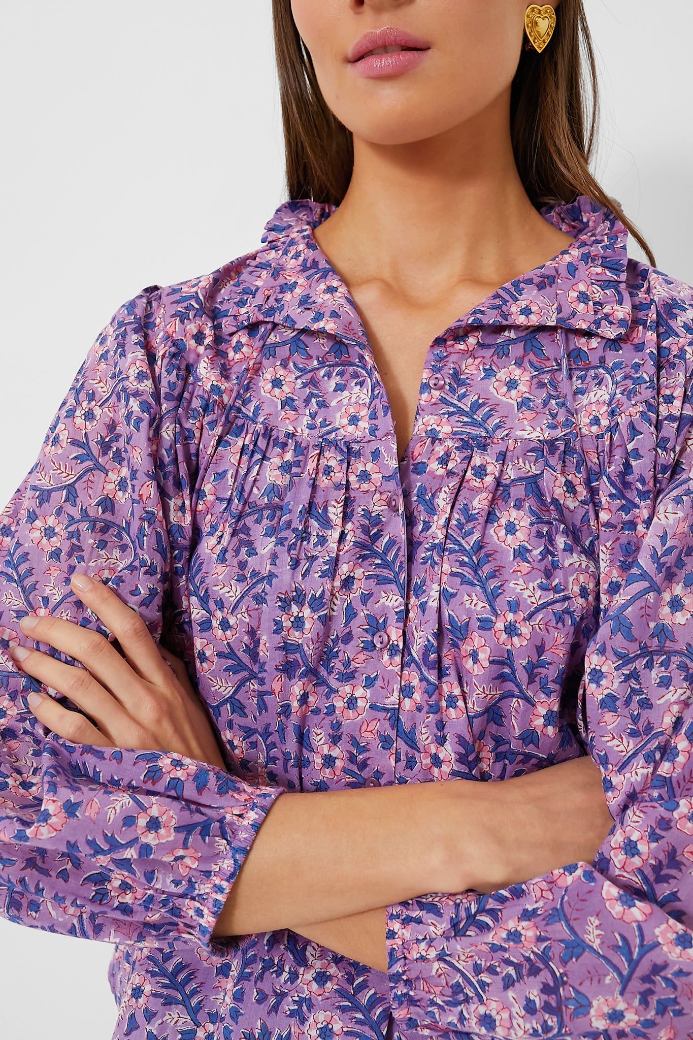 Violet Wildflower Organic Emmaline Blouse