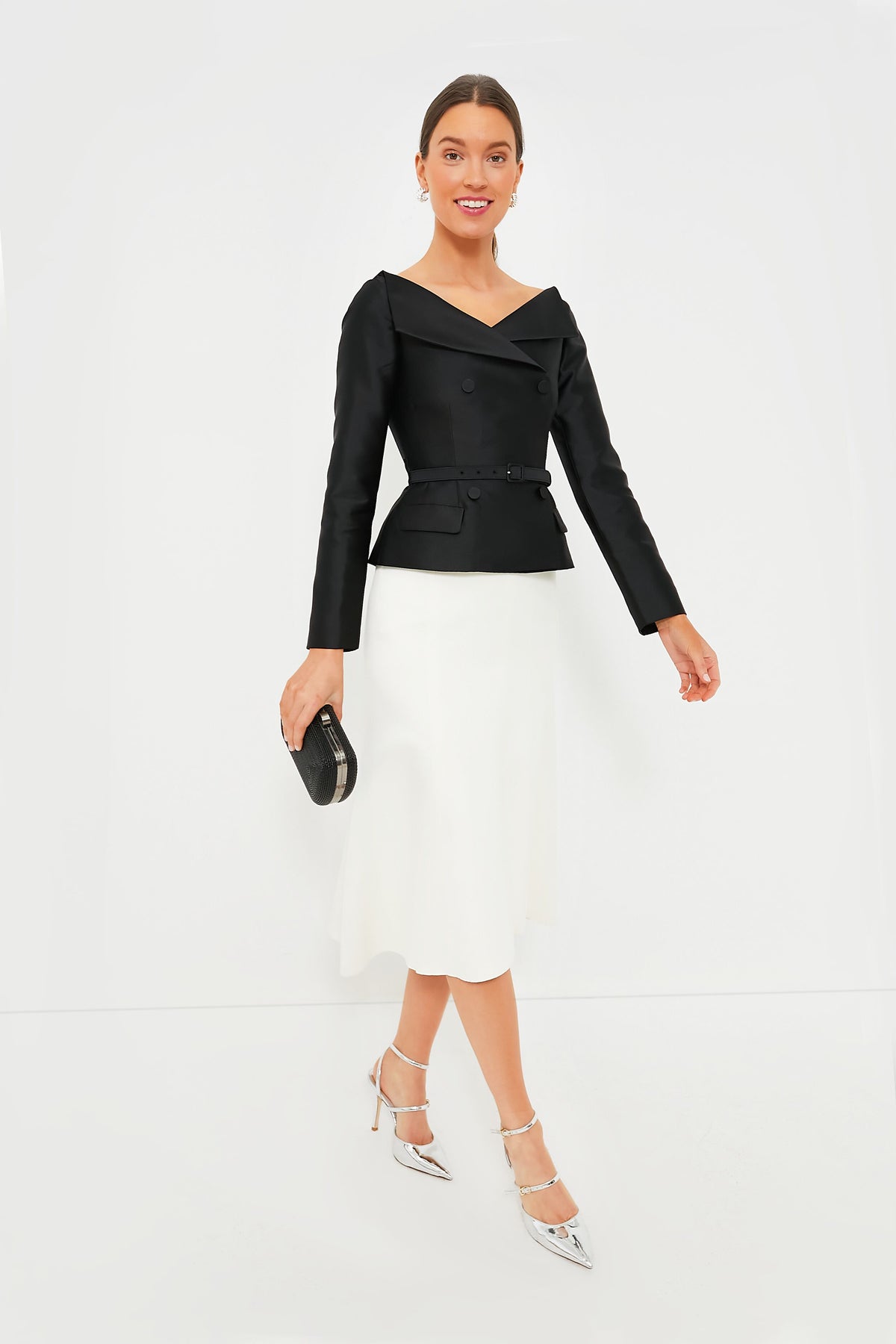 Black Martina Coiled Rope Clutch