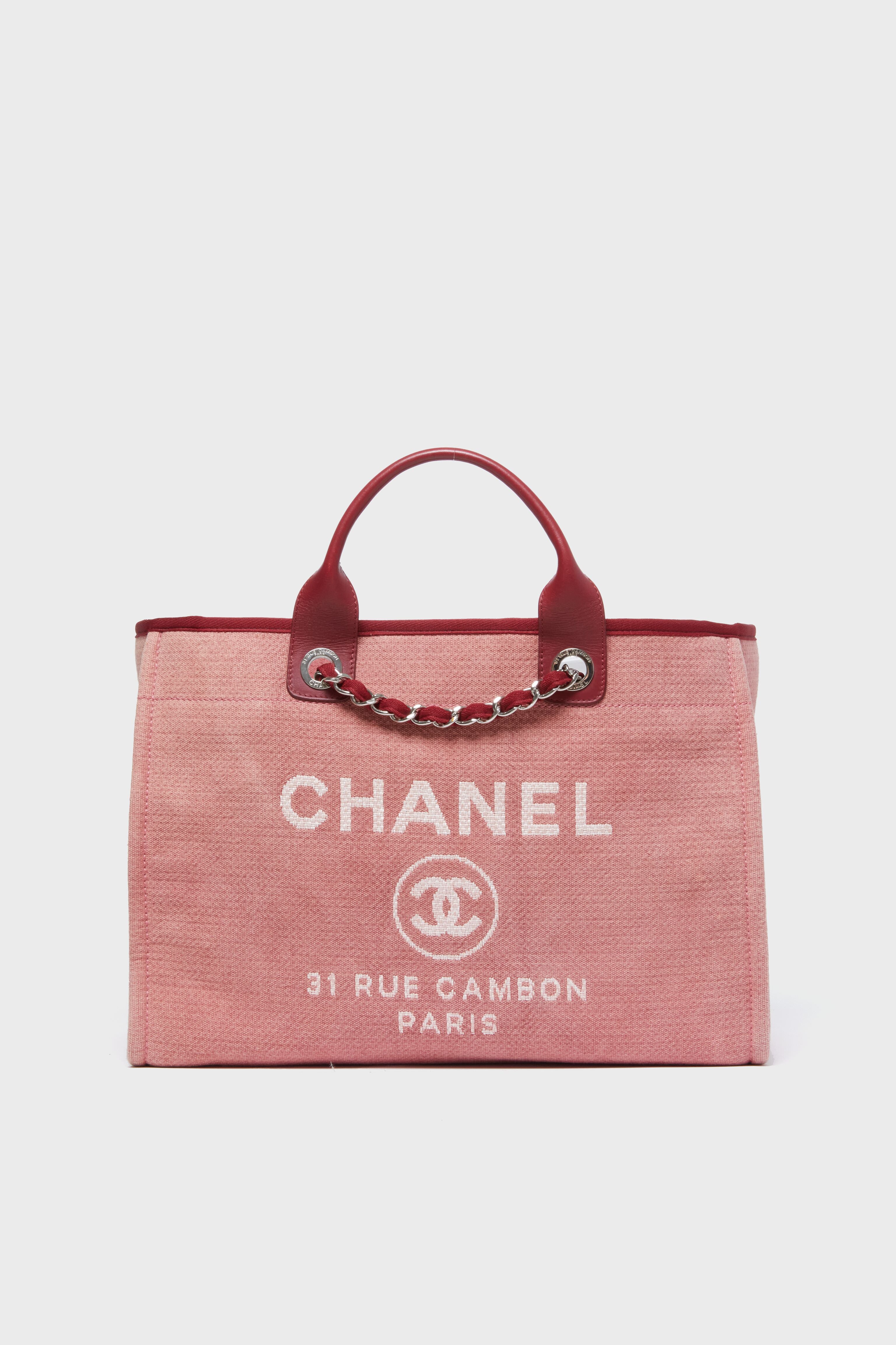 Chanel Deauville Large Red Pink 2012 Tote Bag