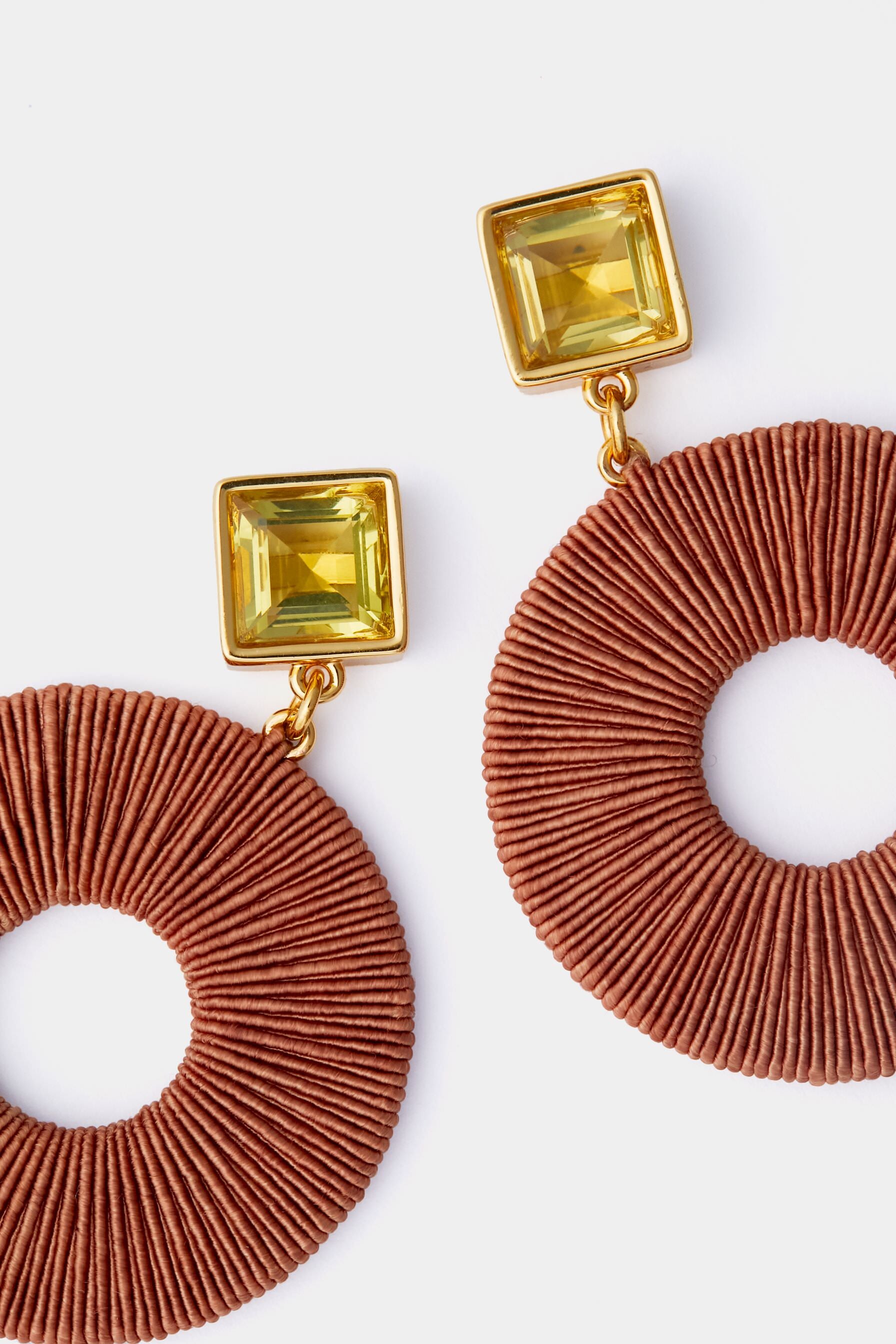Brown Palmier Earrings