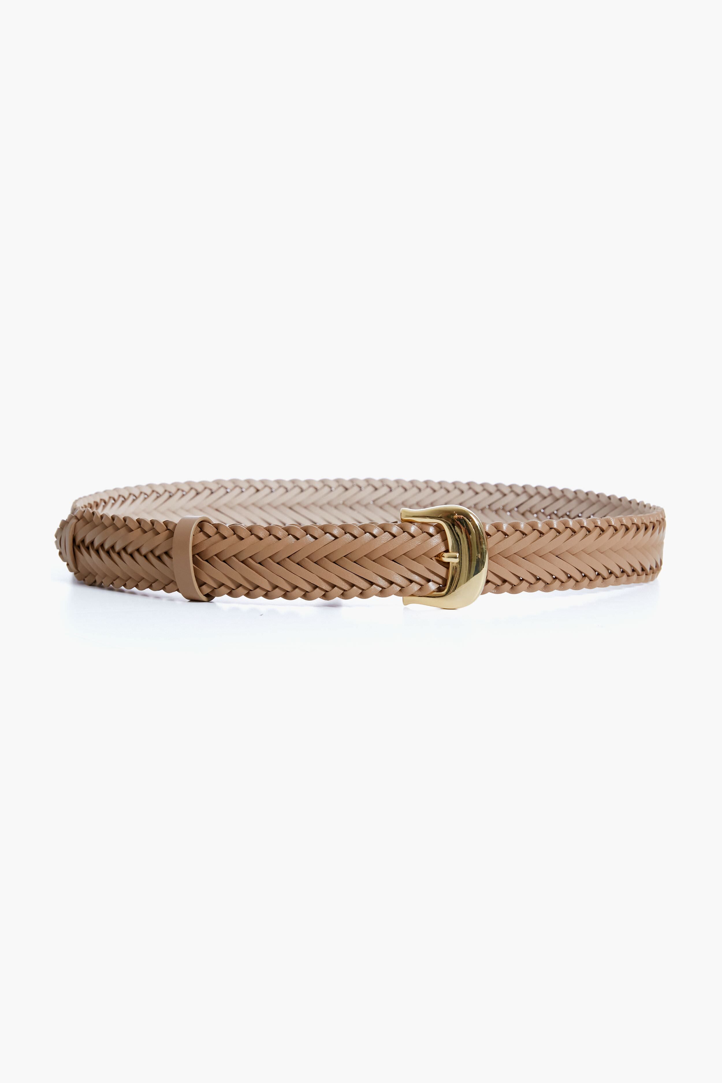 B-Low the Belt Gold and Brown Woven Belt AS IS ALEXANDER LEATHER BELT | B-low The Belt main image 2