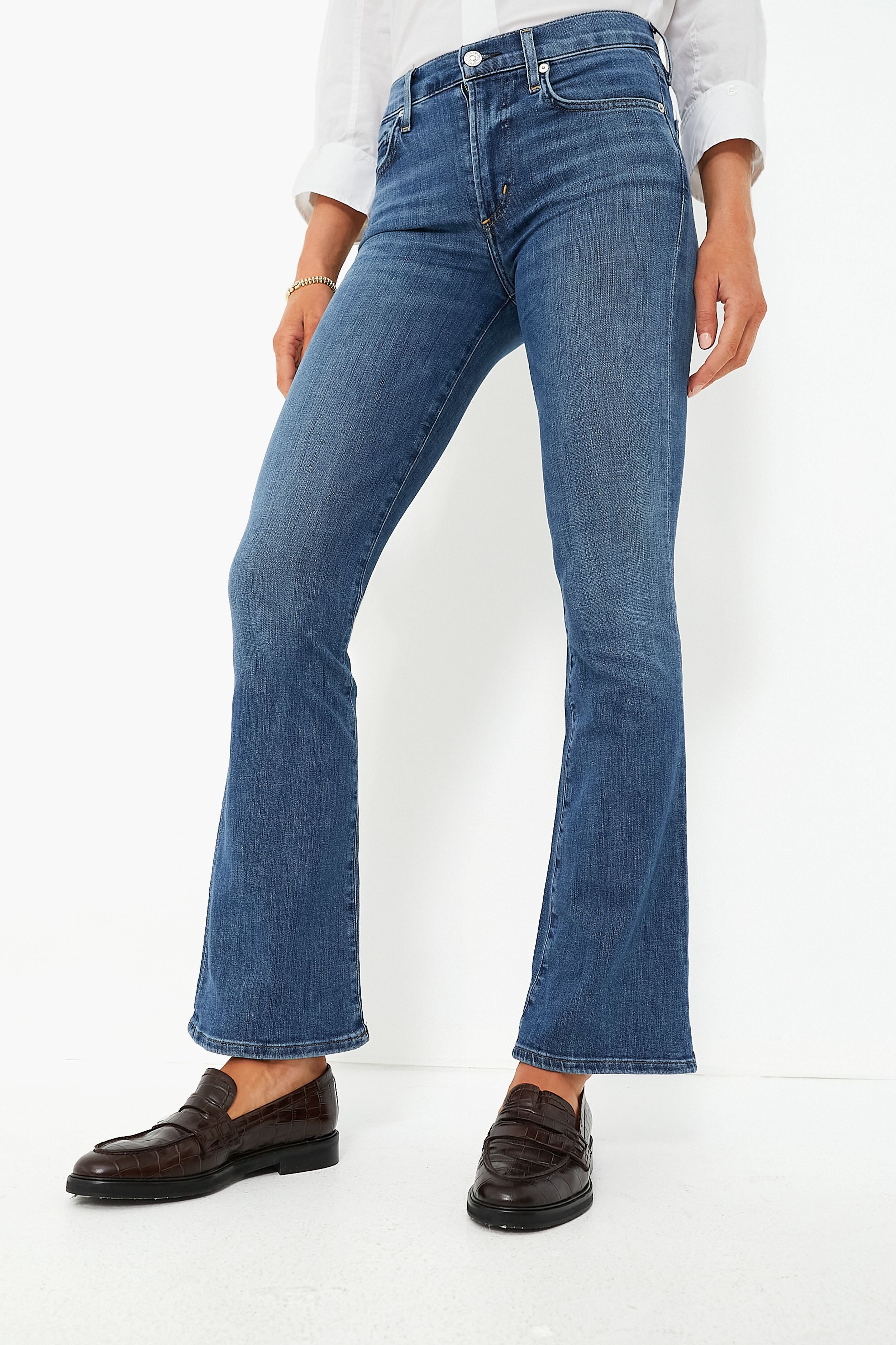 Bright Blue Beverly High Rise Skinny Flare