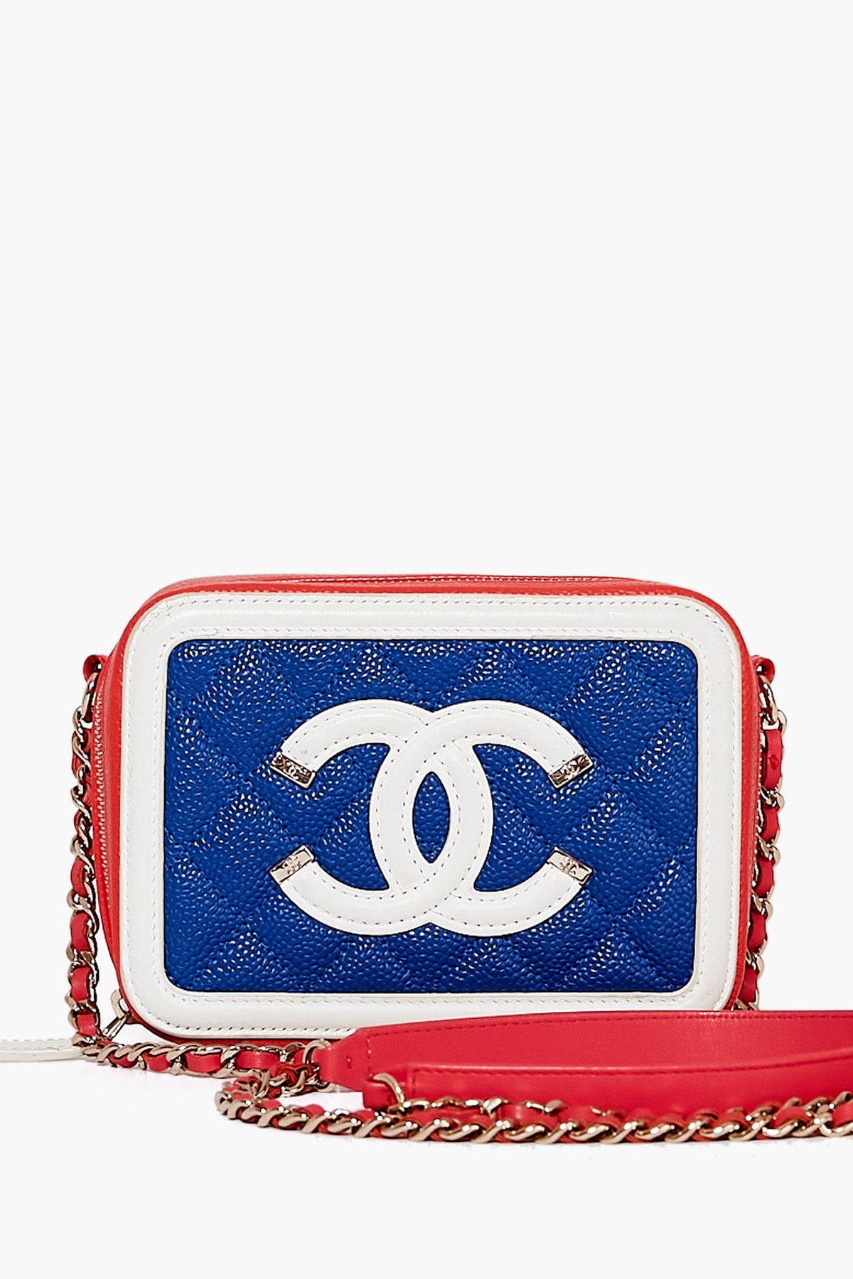 CHANEL Blue CC Filigree Caviar Crossbody