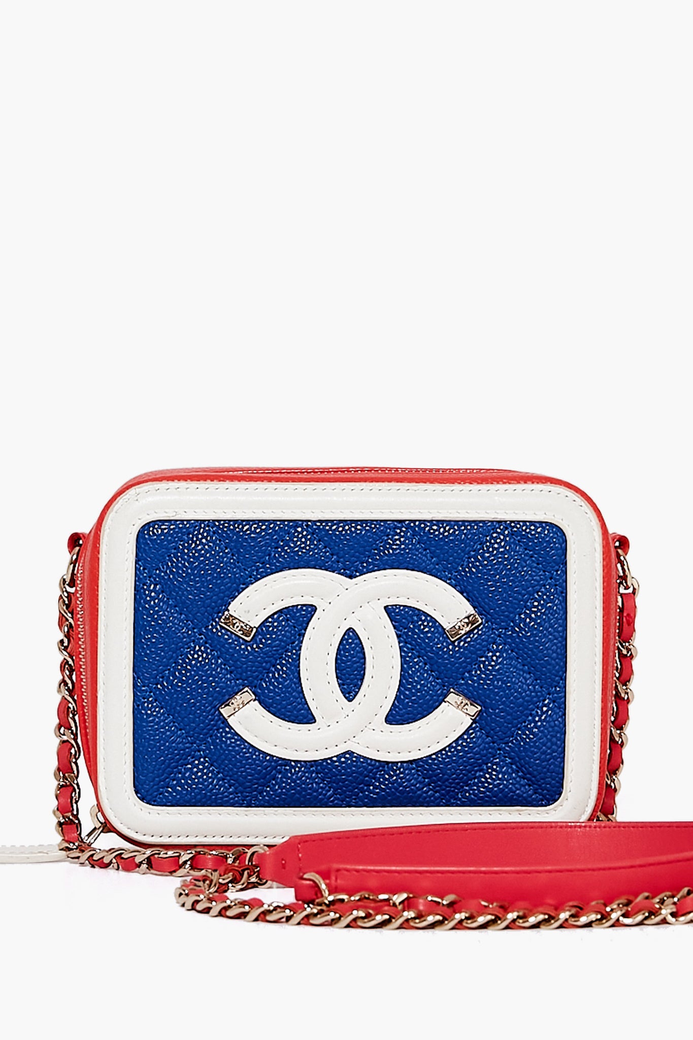 CHANEL Blue CC Filigree Caviar Crossbody
