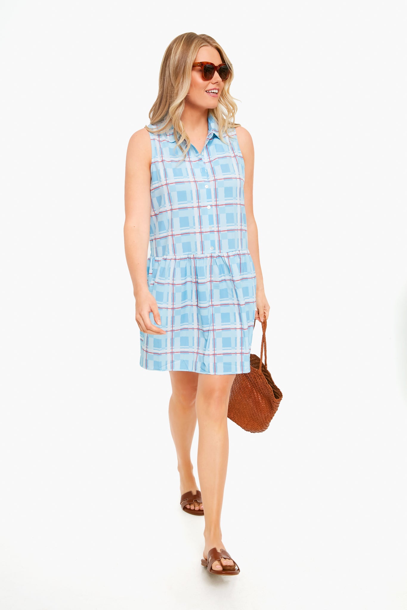 Westport Trellis Sleeveless Hayes Shirt Dress