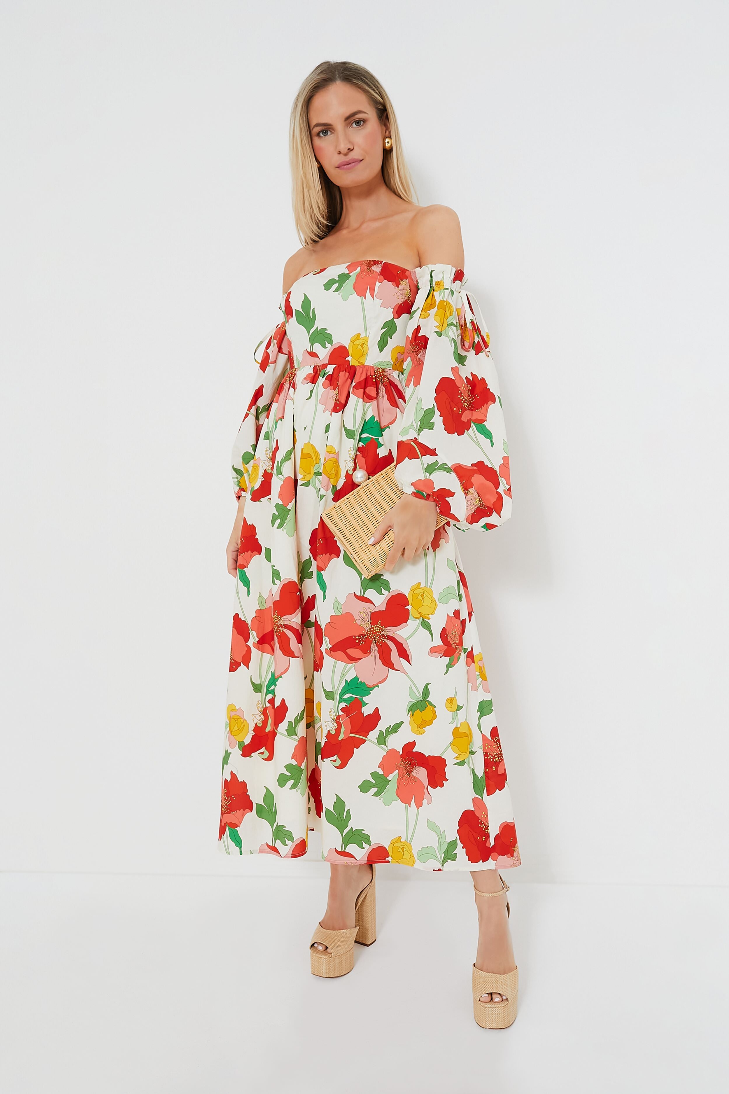 Off-The-Shoulder Marigold Maxi Dress