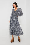 Multi Suzie Print Long Sleeve U-Neck Dress