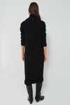Black Sweater Rib Turtleneck Dress