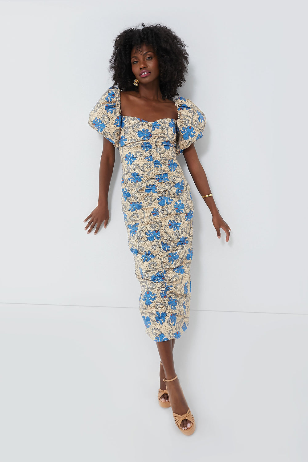 Beige Mosaic Bloom Tessa Dress | RHODE Beige Mosaic Bloom Tessa Dress | RHODE
