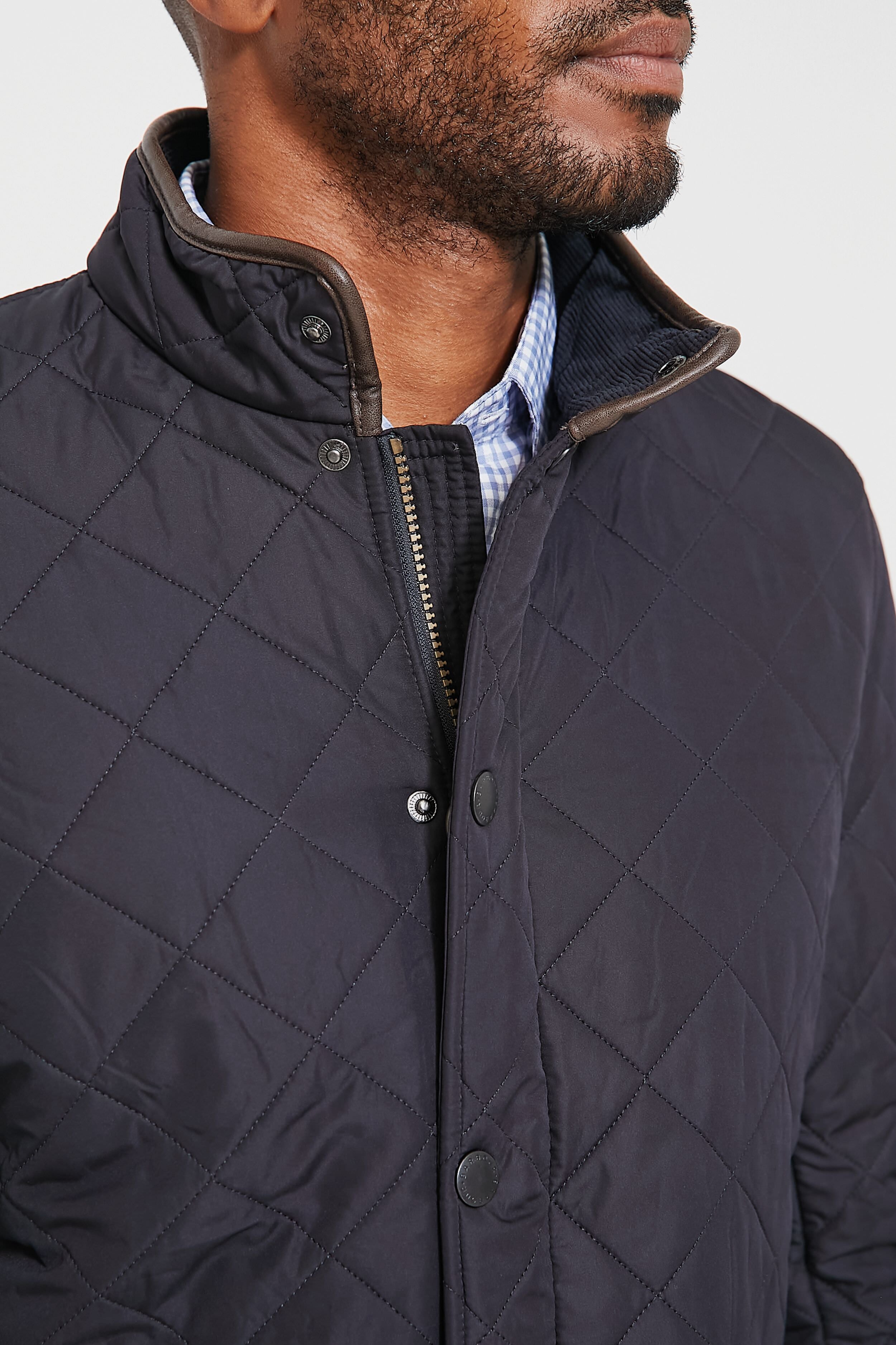 Mens Navy Quilted Jacket