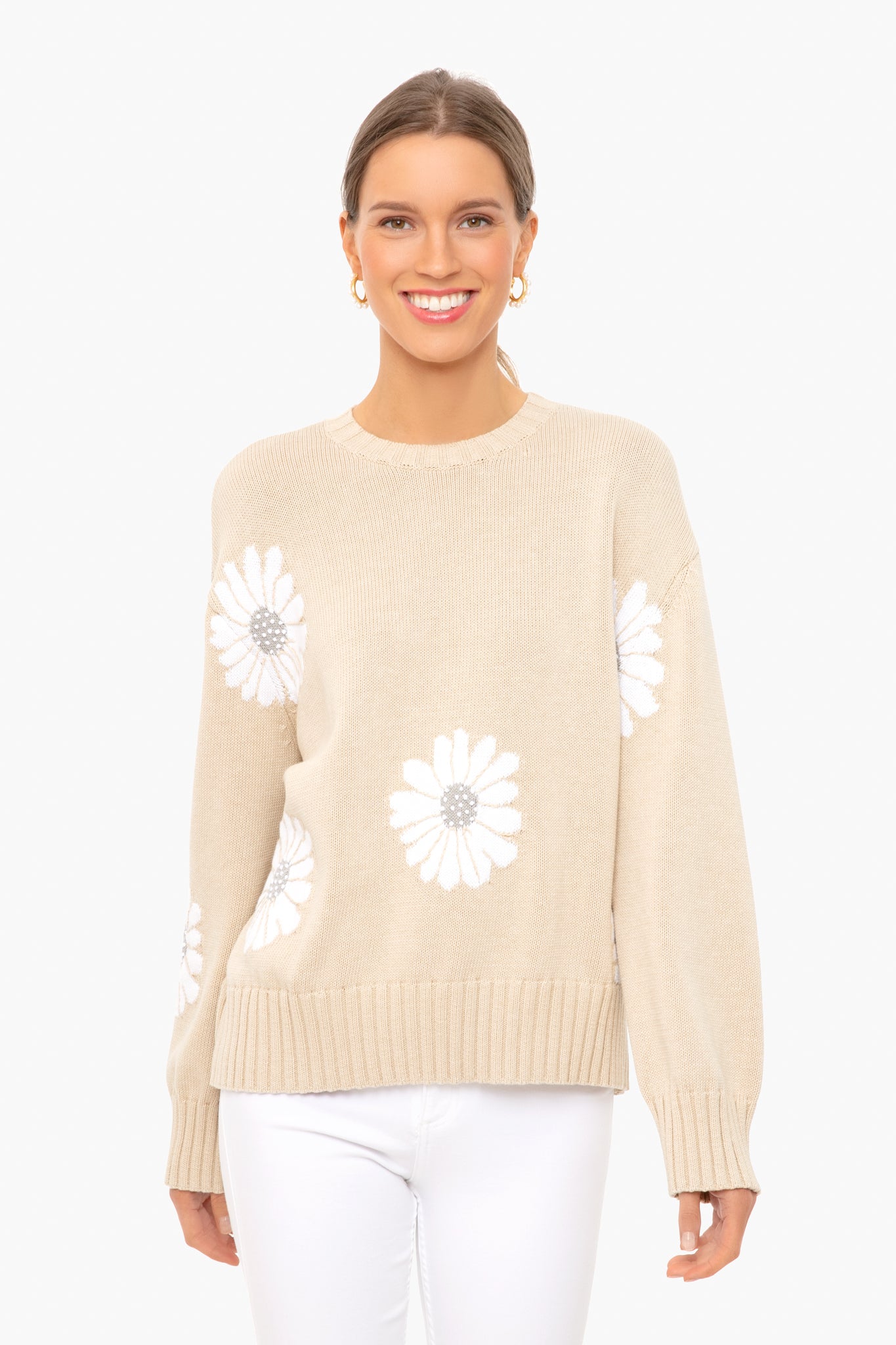 Tan Miss Daisy Sweater | Tuckernuck