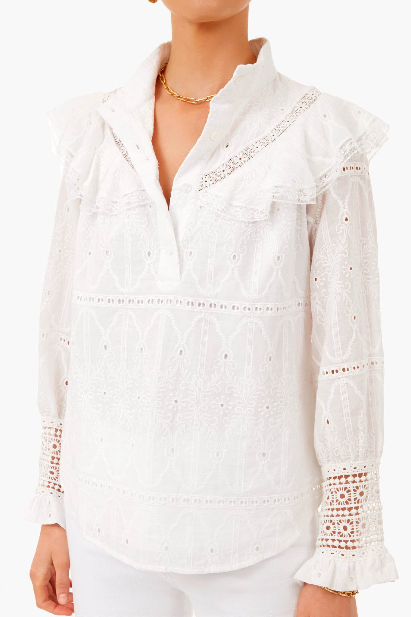 White Eyelet Mirabella Blouse