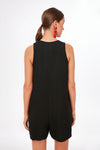 Black Textured Myla Romper