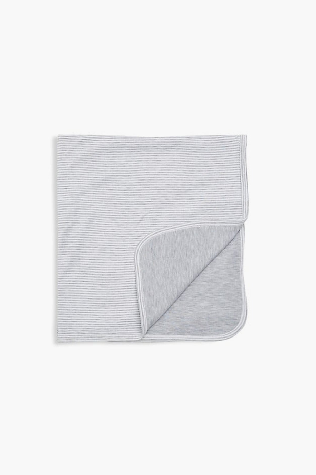 Gray Stripe Classic Rib Blanket