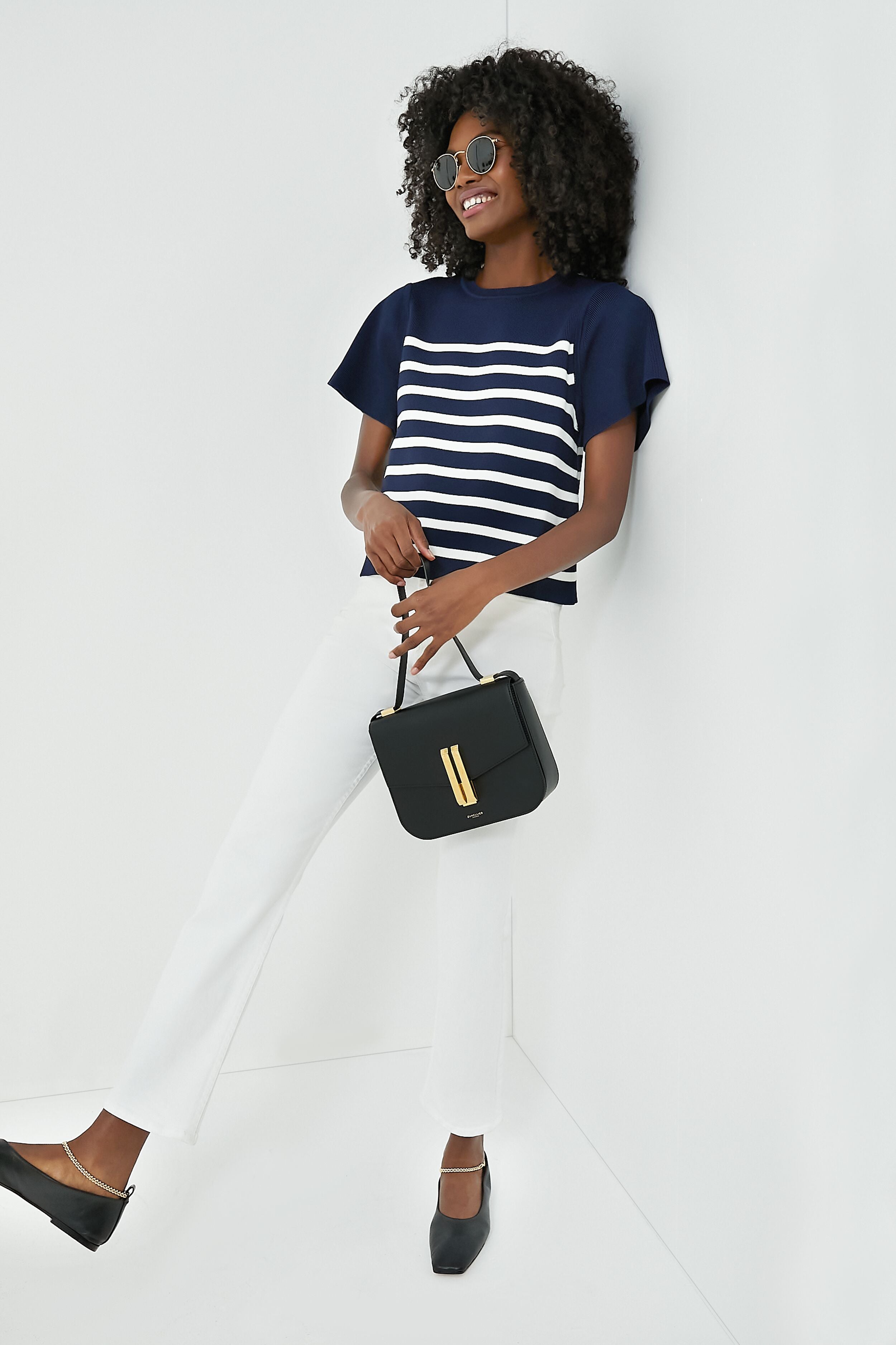 Navy and White Striped Knit Kirby Top | Tuckernuck