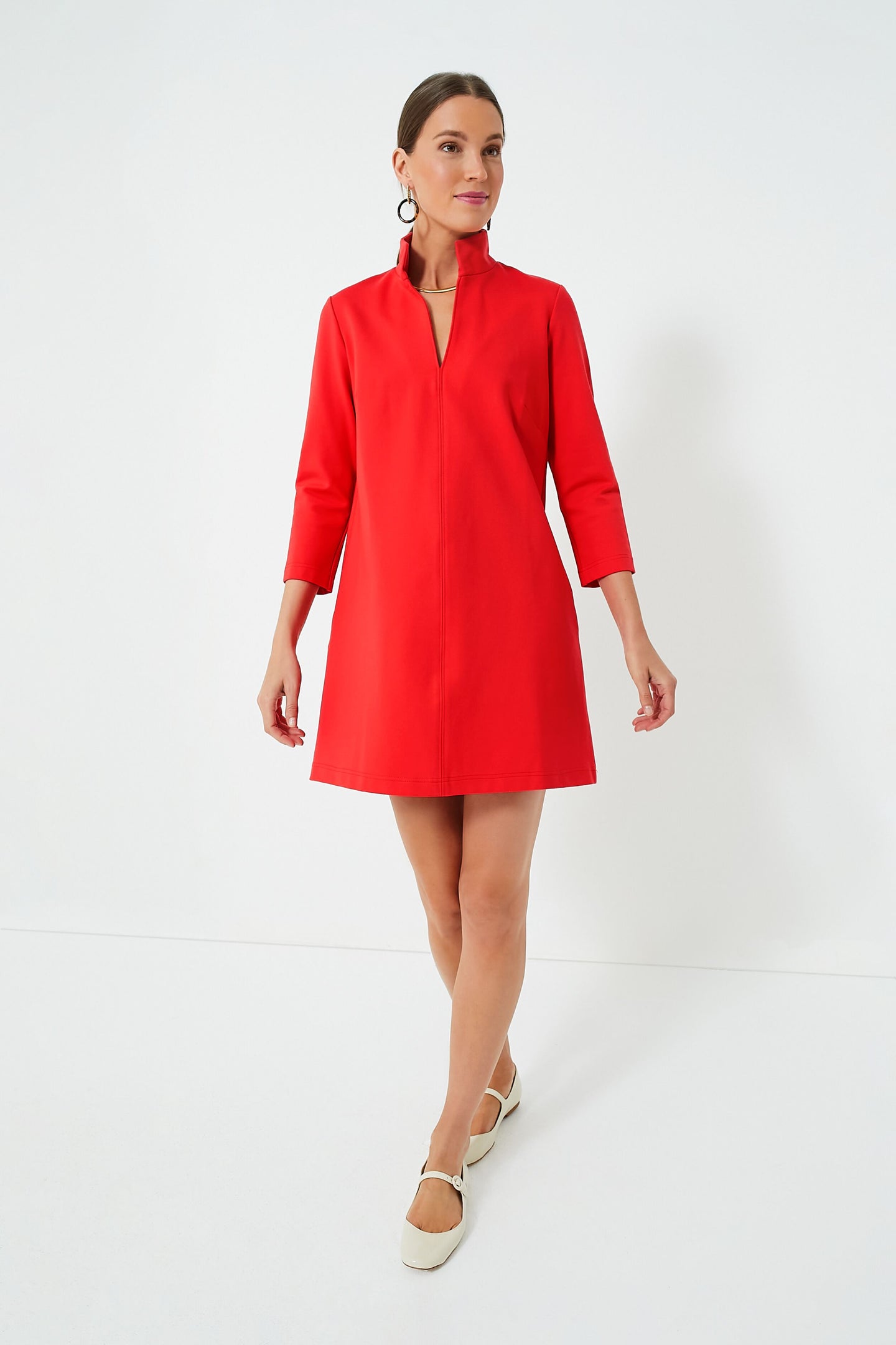 Poppy Red Ponte Clifton Dress