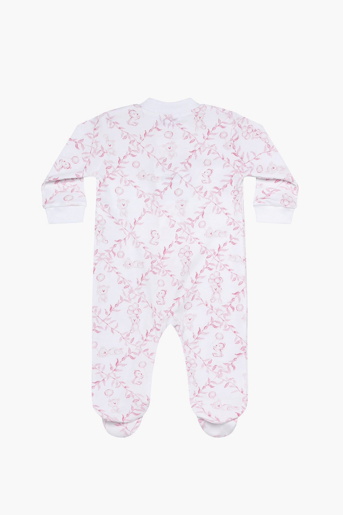 Pink Bears Trellace Zipper Footie
