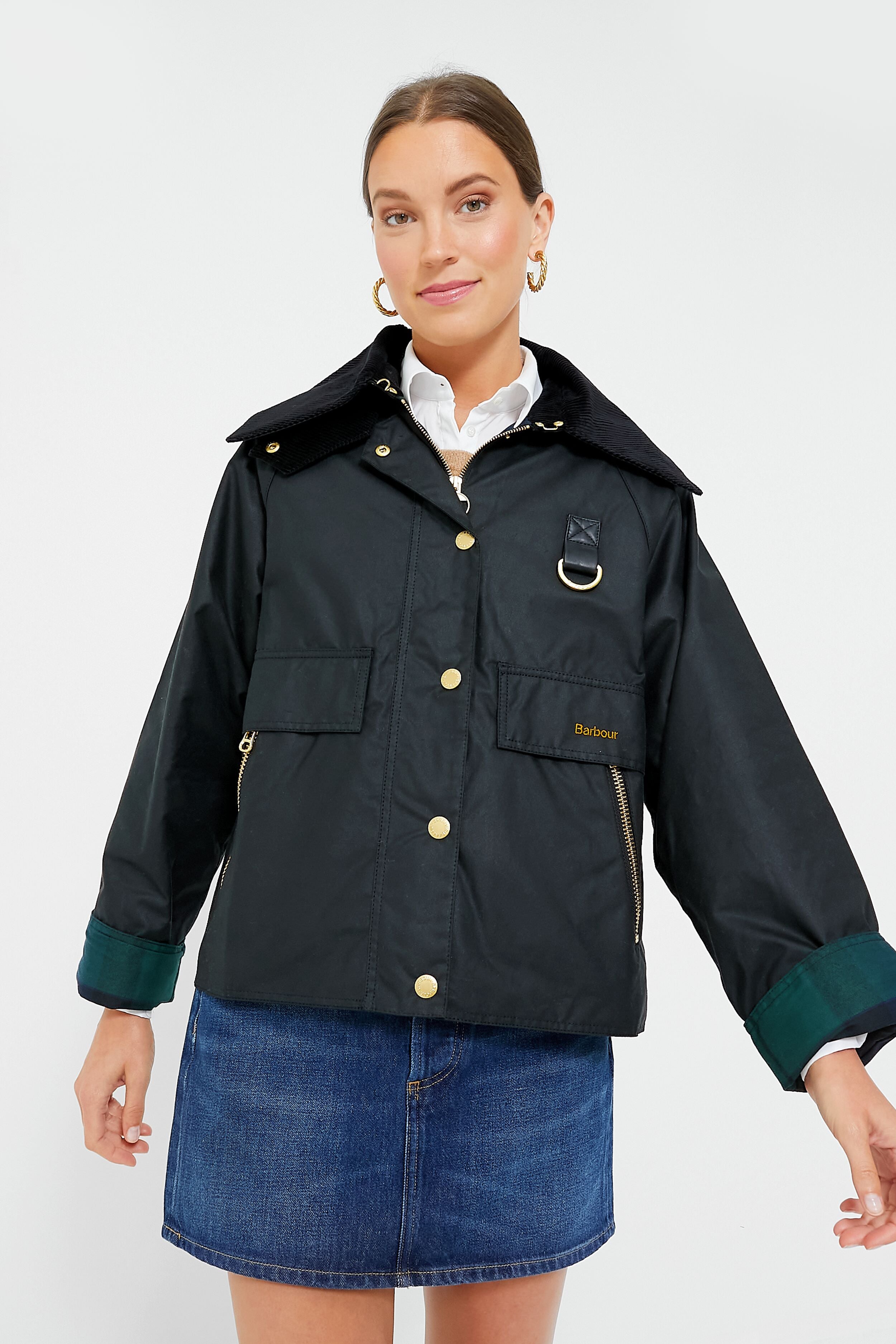 Barbour　catton wax jacket Black and Sage Tartan Catton Wax Jacket | Barbour