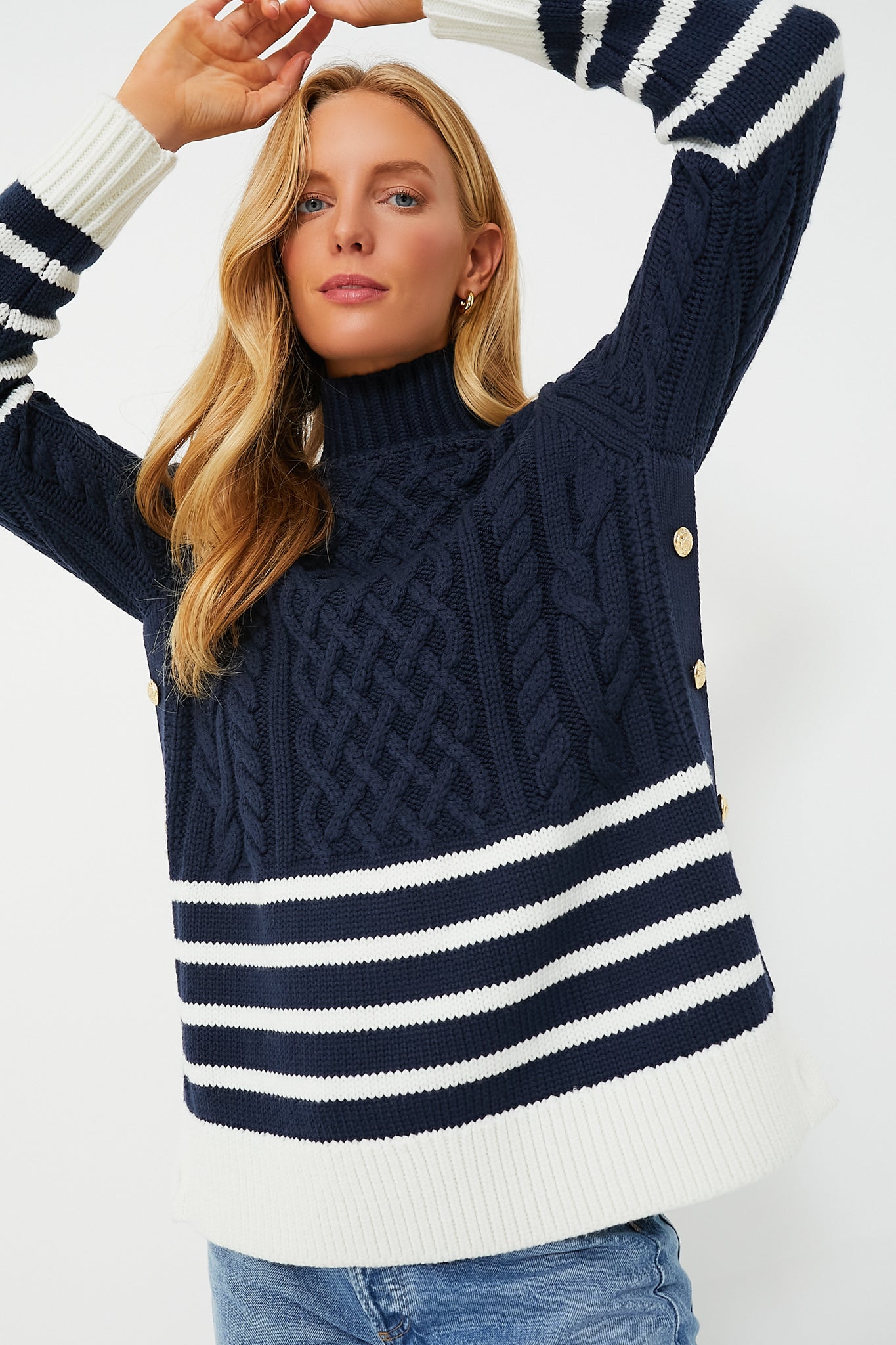 Knot Standard Royal Blue Cable Knit Sweater by Knot Standard