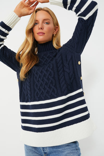 Navy Striped Sankaty Turtleneck