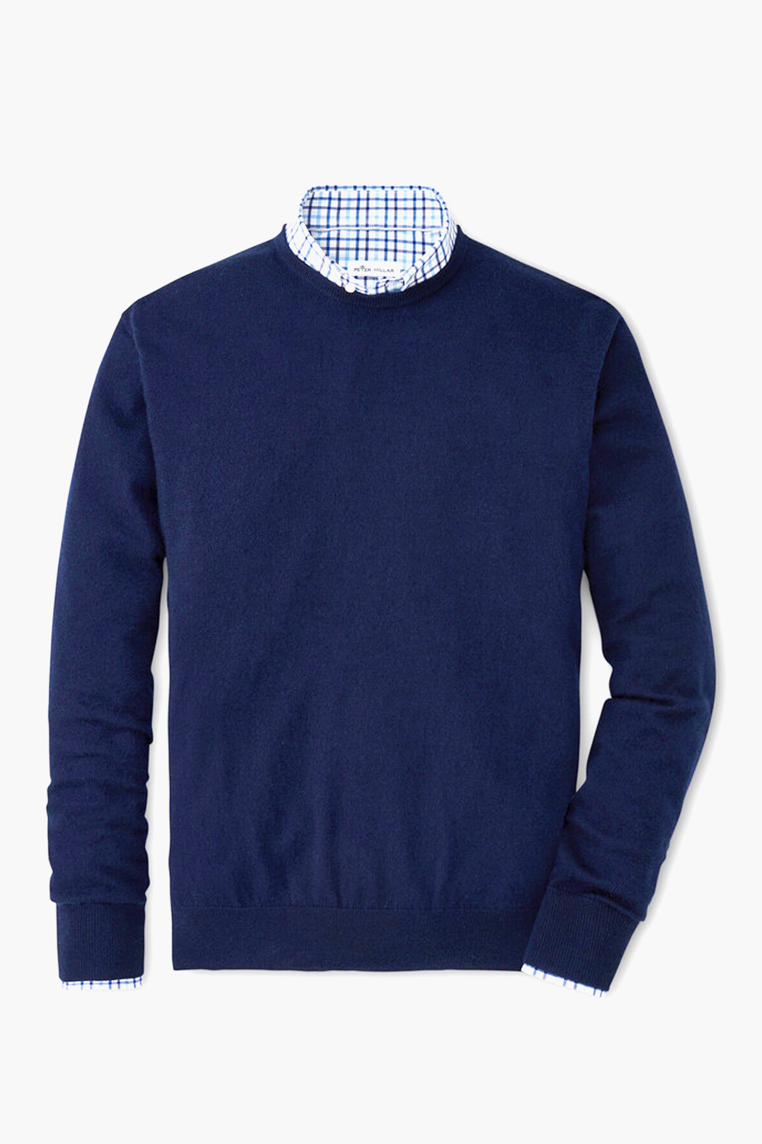 Navy Crown Soft Merino-Silk Crew
