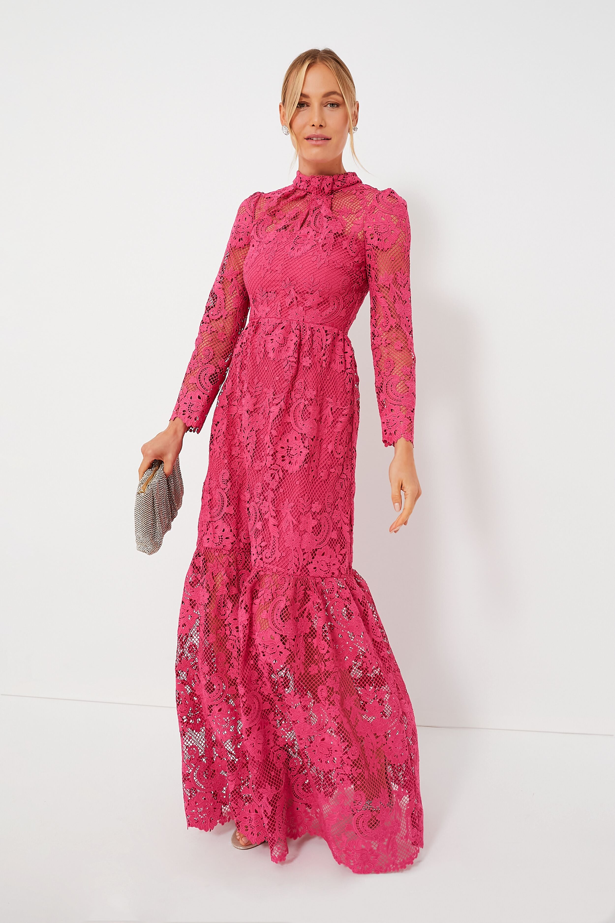 Pink Lace Maxi Dress Self-Portrait