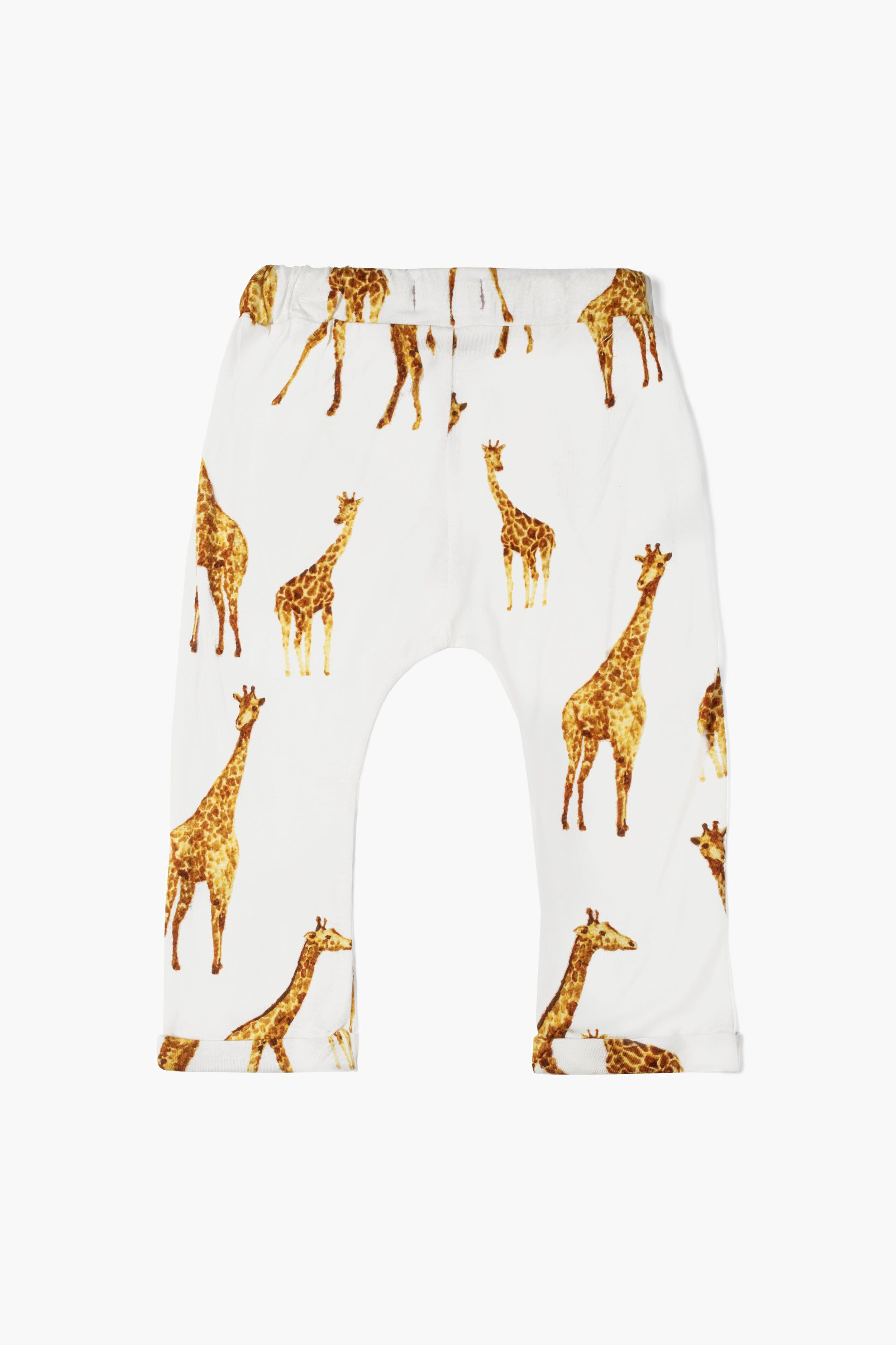 Orange Giraffe Bamboo Baby Jogger Pants