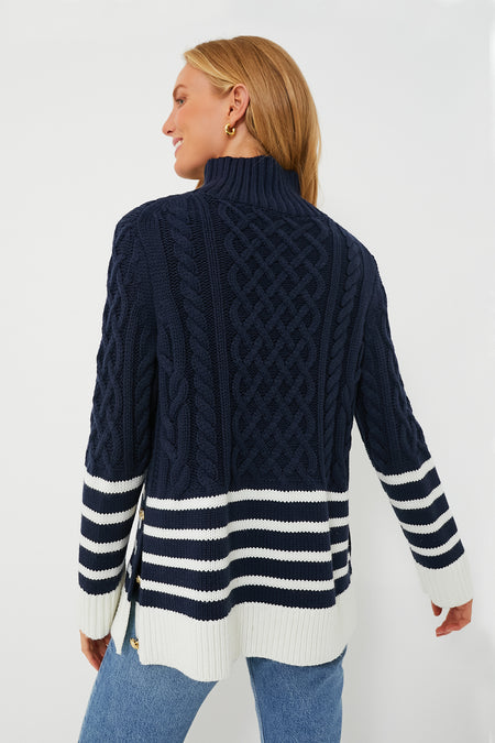 Navy Striped Sankaty Turtleneck