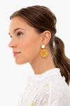 Golden Eye Flower Earrings